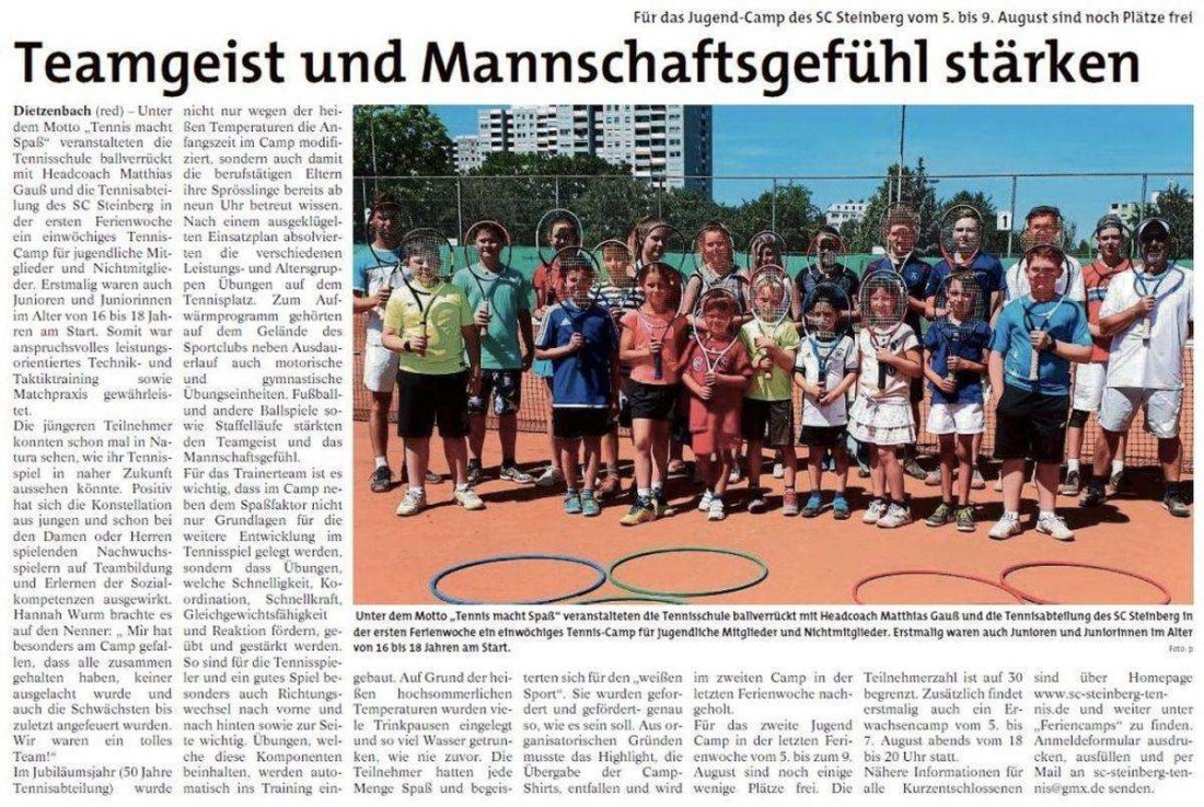 Presseartikel zum Feriencamp 2019