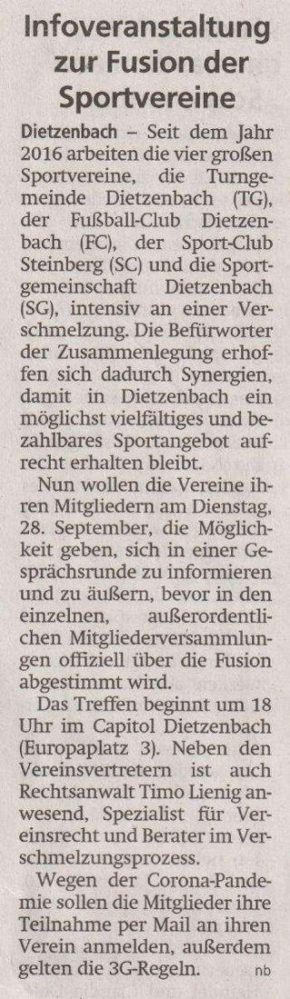 Presseartikel zur Infoveranstaltung