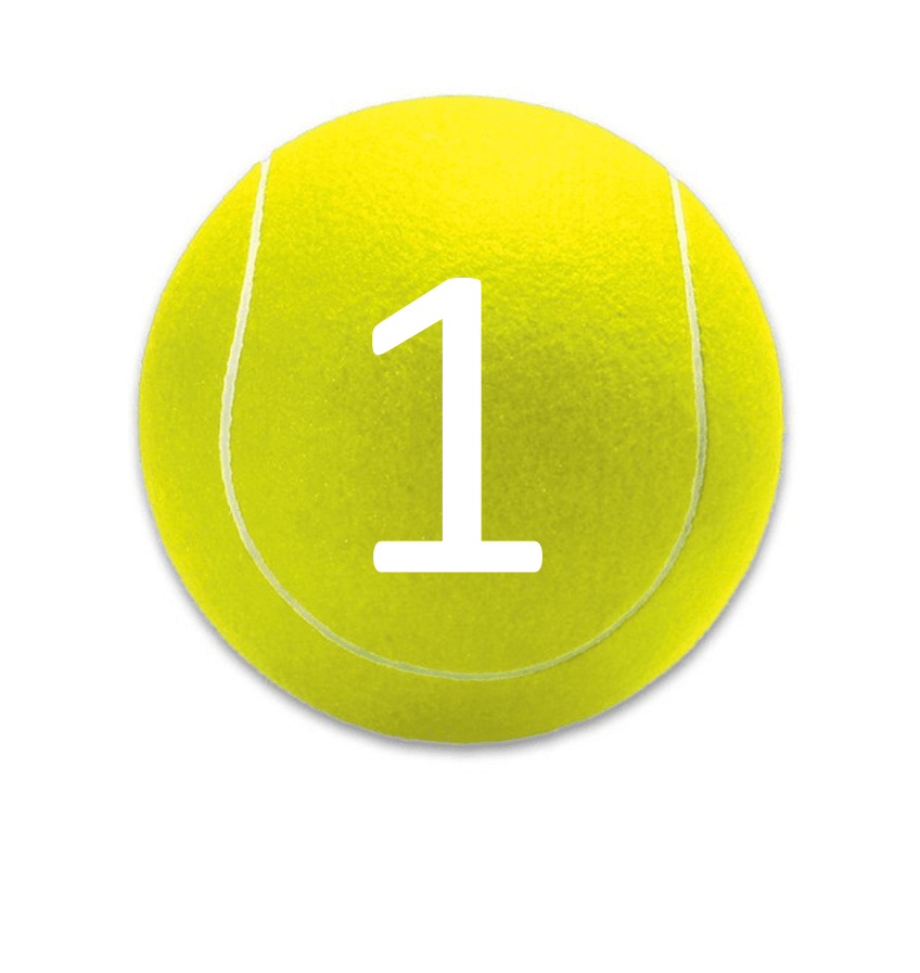 Nummerierter Tennisball