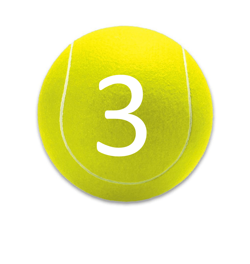 Nummerierter Tennisball